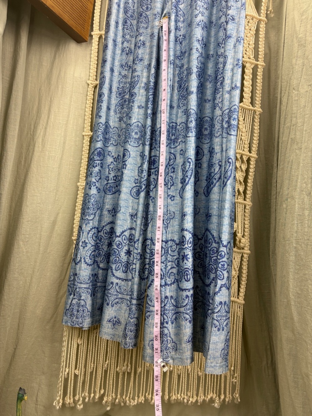 Tasha Polizzi Light Blue Paisley Wide Leg Lounge Pants | XL - Picture 7 of 9